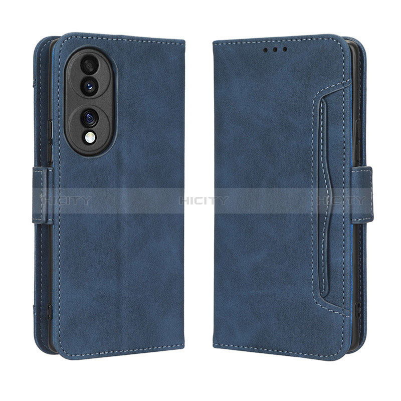 Custodia Portafoglio In Pelle Cover con Supporto BY3 per Huawei Honor 70 5G Blu