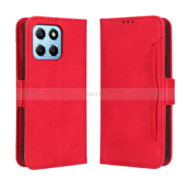 Custodia Portafoglio In Pelle Cover con Supporto BY3 per Huawei Honor 70 Lite 5G Rosso