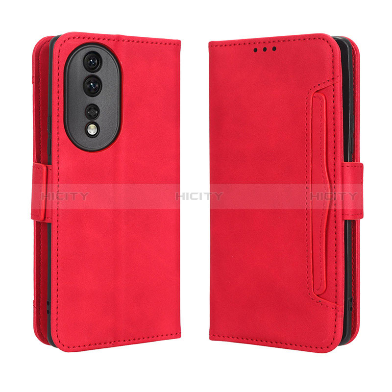 Custodia Portafoglio In Pelle Cover con Supporto BY3 per Huawei Honor 80 5G Rosso