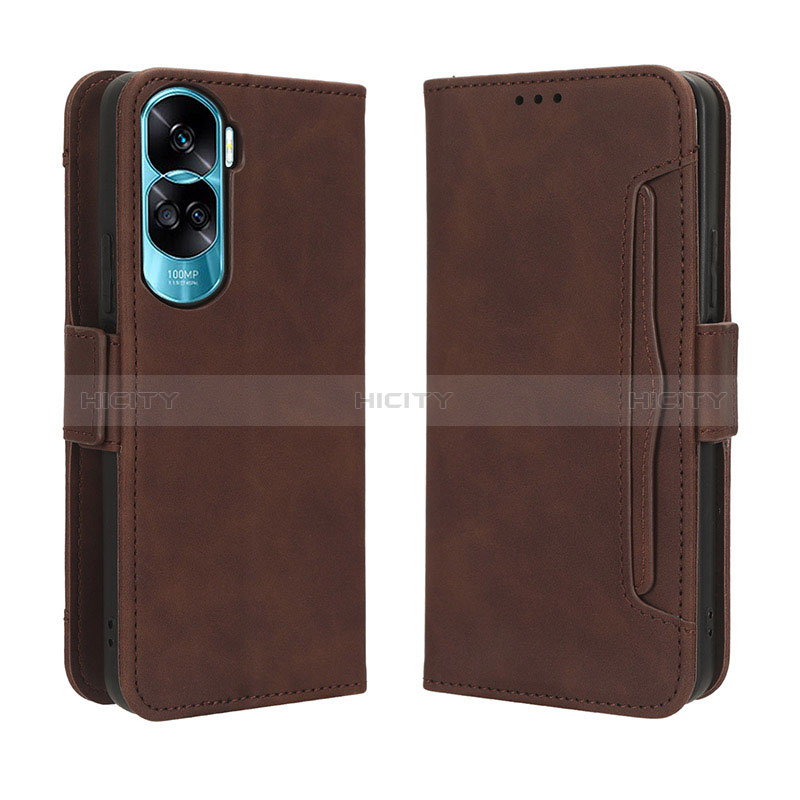 Custodia Portafoglio In Pelle Cover con Supporto BY3 per Huawei Honor 90 Lite 5G Marrone