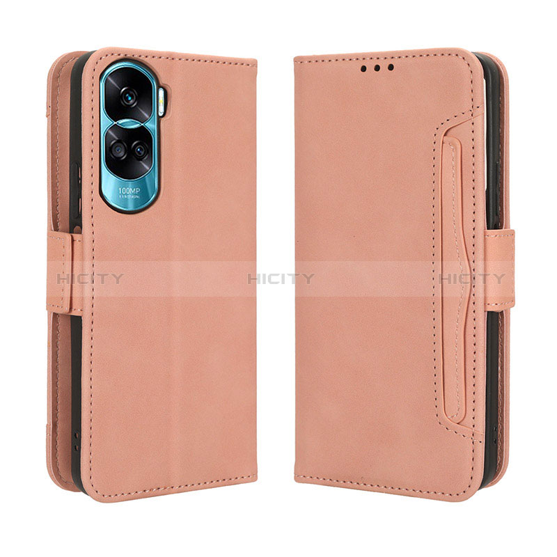 Custodia Portafoglio In Pelle Cover con Supporto BY3 per Huawei Honor 90 Lite 5G Rosa