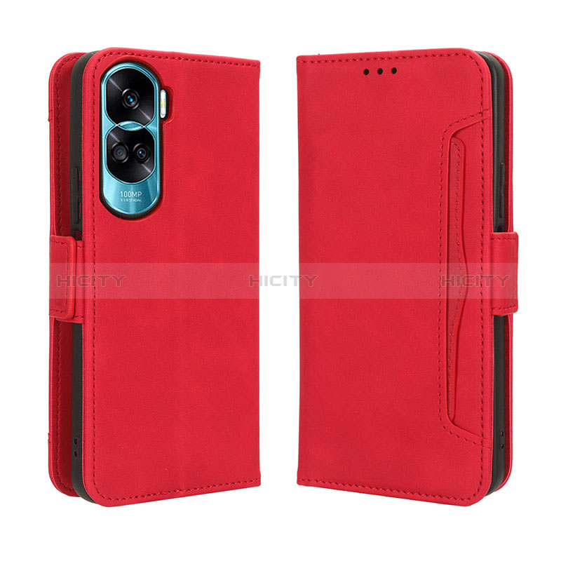 Custodia Portafoglio In Pelle Cover con Supporto BY3 per Huawei Honor 90 Lite 5G Rosso