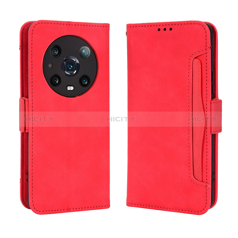 Custodia Portafoglio In Pelle Cover con Supporto BY3 per Huawei Honor Magic4 Pro 5G Rosso