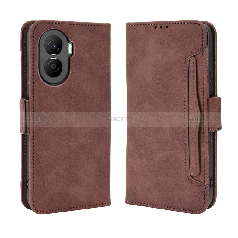 Custodia Portafoglio In Pelle Cover con Supporto BY3 per Huawei Honor X40i 5G Marrone