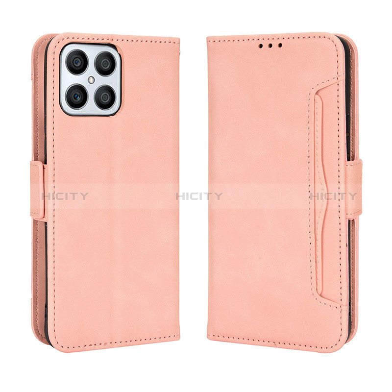 Custodia Portafoglio In Pelle Cover con Supporto BY3 per Huawei Honor X8 4G Rosa