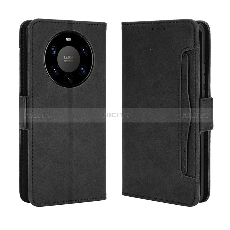 Custodia Portafoglio In Pelle Cover con Supporto BY3 per Huawei Mate 40 Pro+ Plus Nero