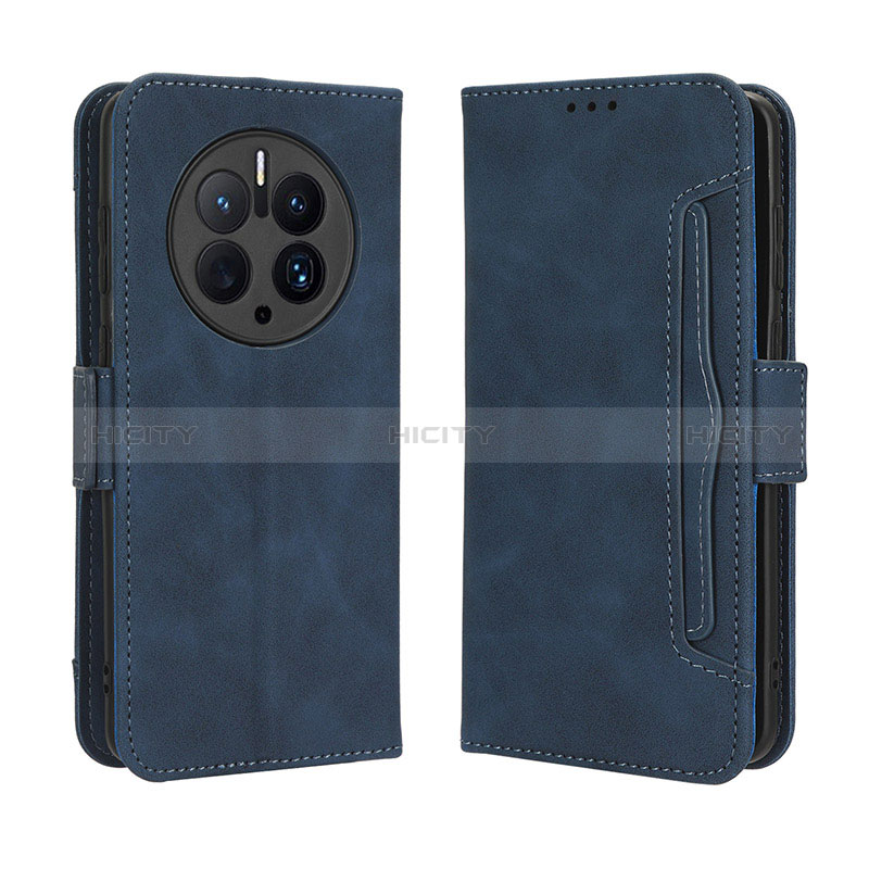 Custodia Portafoglio In Pelle Cover con Supporto BY3 per Huawei Mate 50 Pro Blu