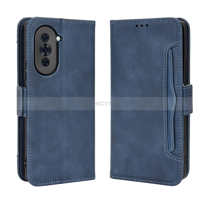 Custodia Portafoglio In Pelle Cover con Supporto BY3 per Huawei Nova 10 Blu