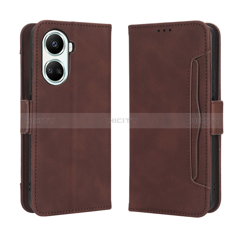 Custodia Portafoglio In Pelle Cover con Supporto BY3 per Huawei Nova 10 SE Marrone