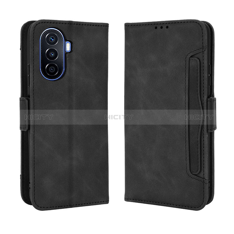 Custodia Portafoglio In Pelle Cover con Supporto BY3 per Huawei Nova Y70 Nero