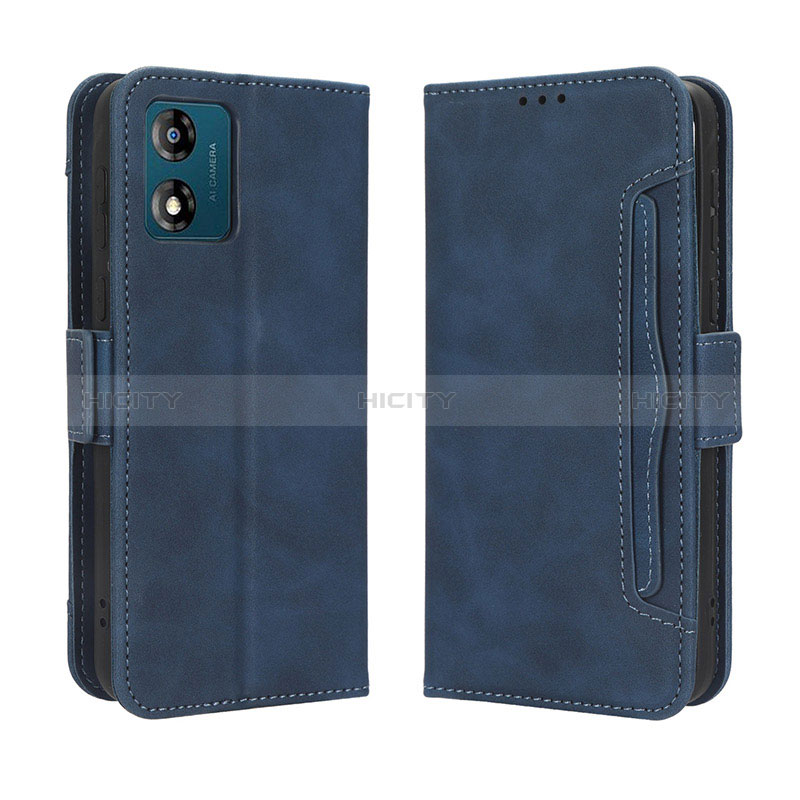 Custodia Portafoglio In Pelle Cover con Supporto BY3 per Motorola Moto E13 Blu