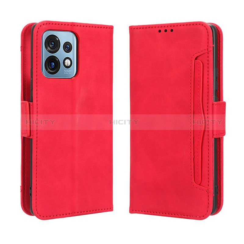 Custodia Portafoglio In Pelle Cover con Supporto BY3 per Motorola Moto Edge Plus (2023) 5G Rosso