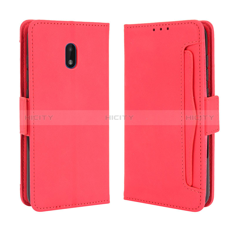 Custodia Portafoglio In Pelle Cover con Supporto BY3 per Nokia C01 Plus Rosso