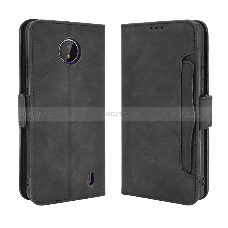 Custodia Portafoglio In Pelle Cover con Supporto BY3 per Nokia C10 Nero