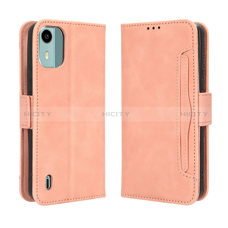 Custodia Portafoglio In Pelle Cover con Supporto BY3 per Nokia C12 Plus Rosa