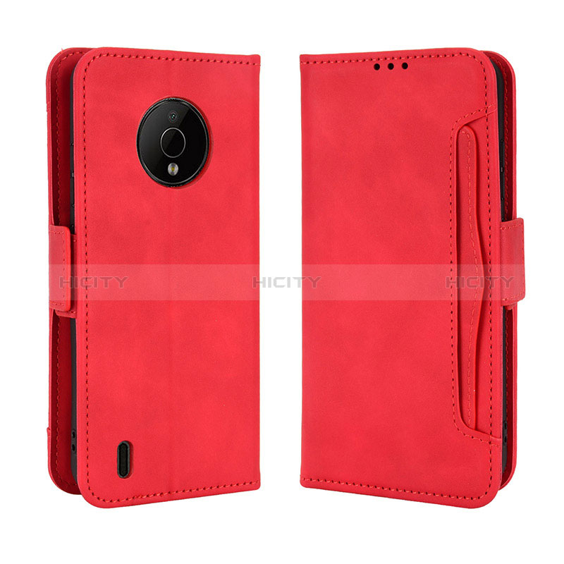 Custodia Portafoglio In Pelle Cover con Supporto BY3 per Nokia C200 Rosso