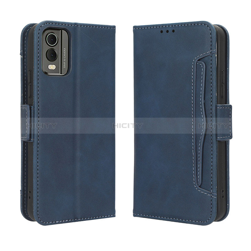 Custodia Portafoglio In Pelle Cover con Supporto BY3 per Nokia C210 Blu