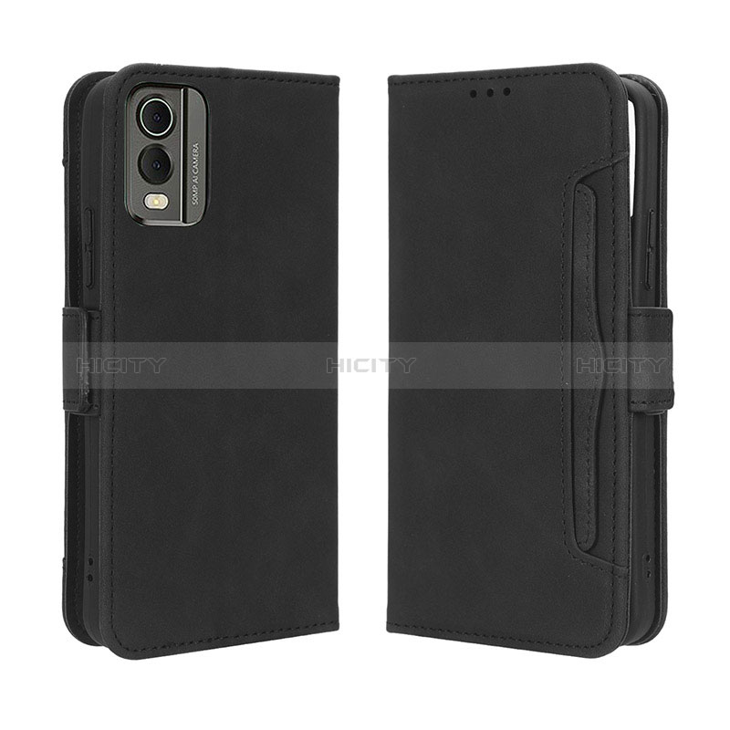 Custodia Portafoglio In Pelle Cover con Supporto BY3 per Nokia C210 Nero