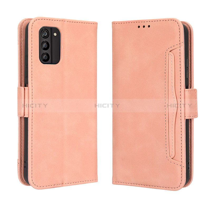 Custodia Portafoglio In Pelle Cover con Supporto BY3 per Nokia G100 Rosa