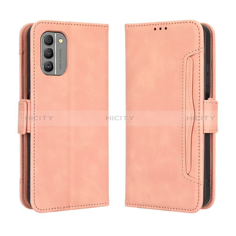 Custodia Portafoglio In Pelle Cover con Supporto BY3 per Nokia G400 5G Rosa