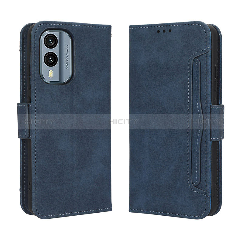 Custodia Portafoglio In Pelle Cover con Supporto BY3 per Nokia X30 5G Blu