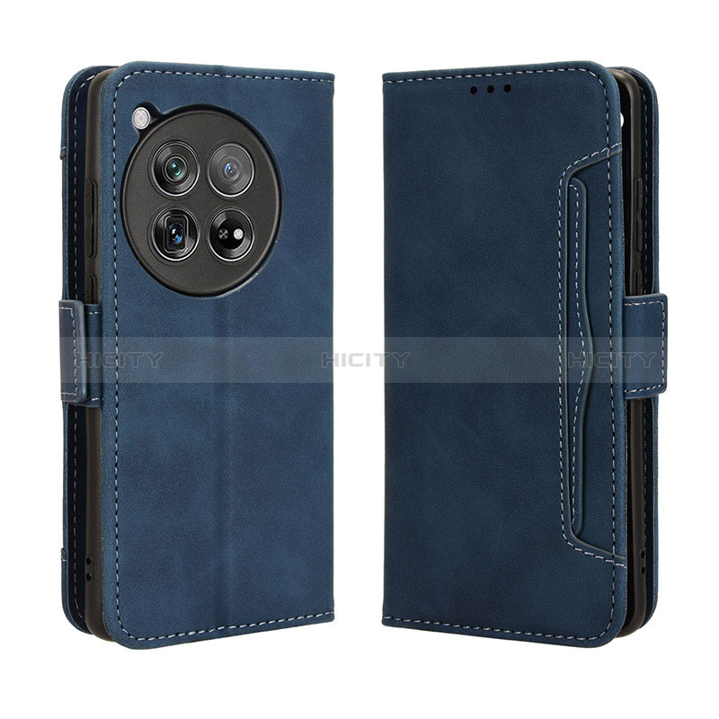 Custodia Portafoglio In Pelle Cover con Supporto BY3 per OnePlus 12R 5G Blu