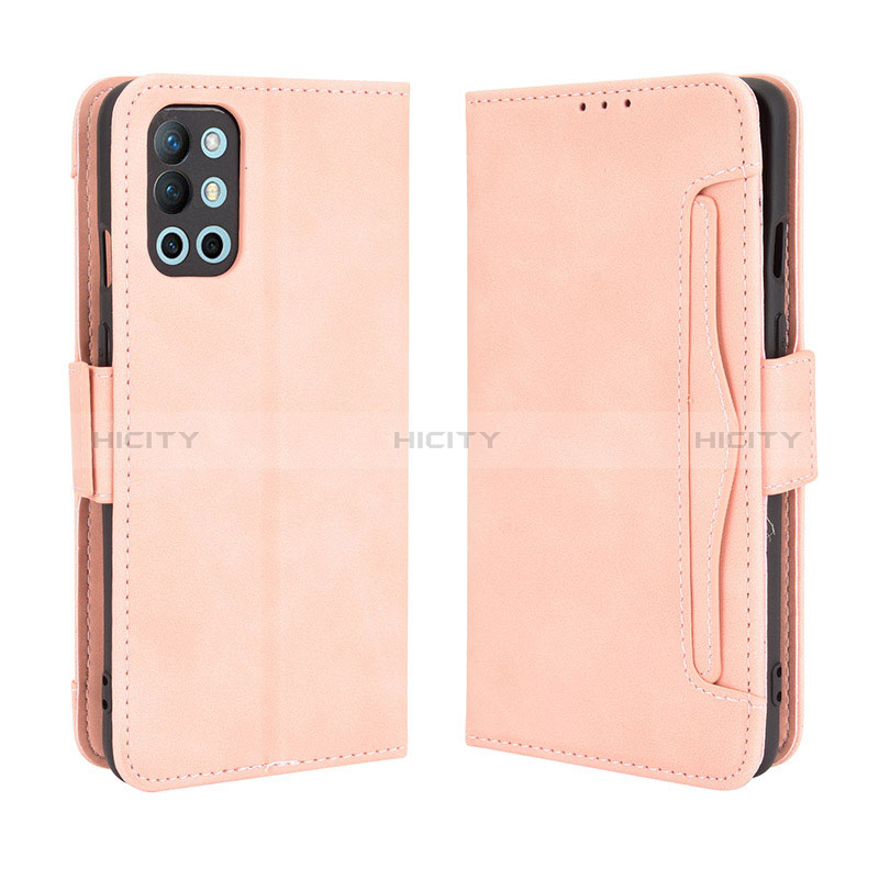 Custodia Portafoglio In Pelle Cover con Supporto BY3 per OnePlus 9R 5G Rosa