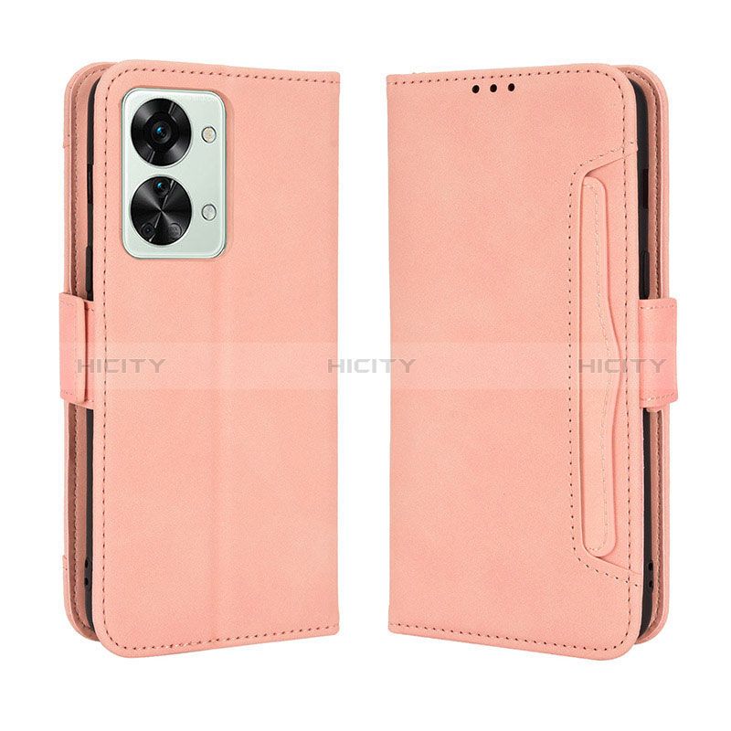 Custodia Portafoglio In Pelle Cover con Supporto BY3 per OnePlus Nord 2T 5G Rosa