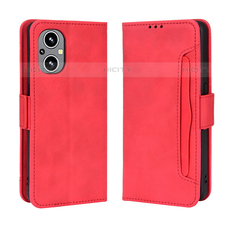 Custodia Portafoglio In Pelle Cover con Supporto BY3 per OnePlus Nord N20 5G Rosso