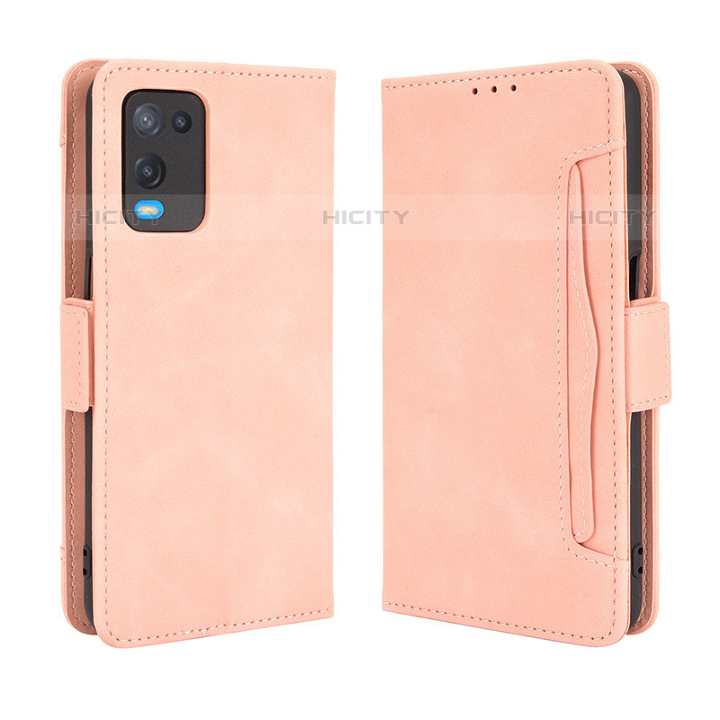 Custodia Portafoglio In Pelle Cover con Supporto BY3 per Oppo A54 4G Rosa