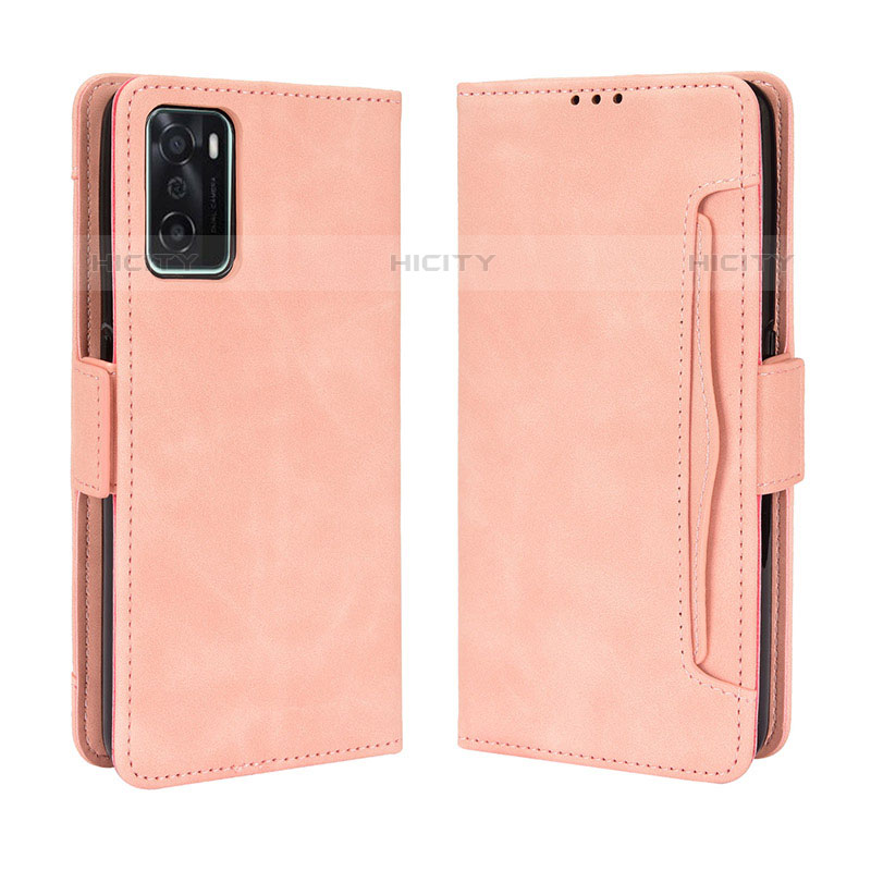 Custodia Portafoglio In Pelle Cover con Supporto BY3 per Oppo A55S 5G Rosa