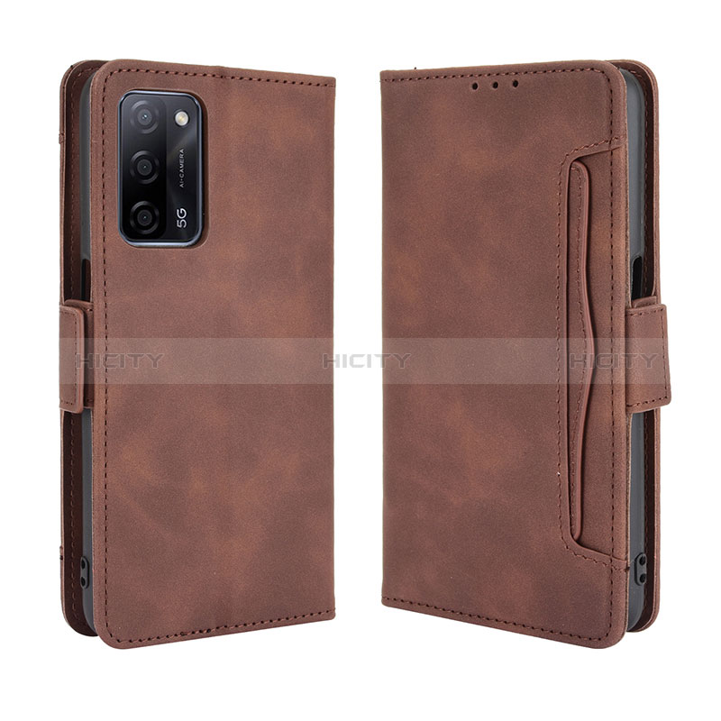 Custodia Portafoglio In Pelle Cover con Supporto BY3 per Oppo A56 5G Marrone