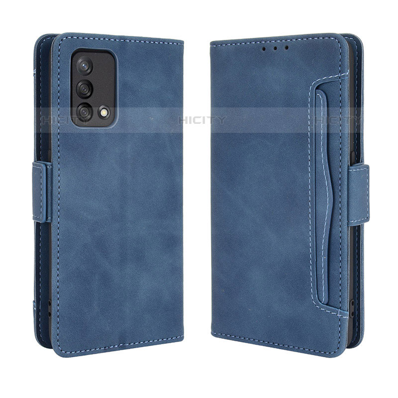 Custodia Portafoglio In Pelle Cover con Supporto BY3 per Oppo A74 4G Blu