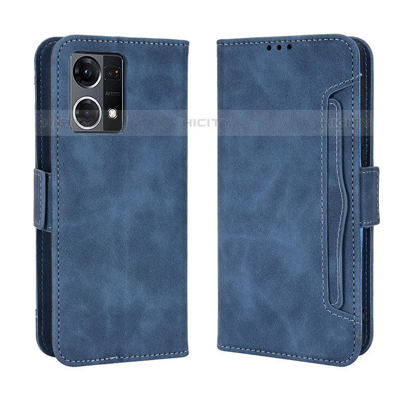 Custodia Portafoglio In Pelle Cover con Supporto BY3 per Oppo F21 Pro 4G Blu