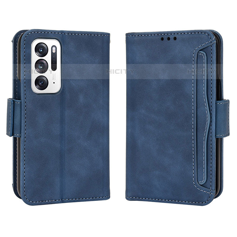 Custodia Portafoglio In Pelle Cover con Supporto BY3 per Oppo Find N 5G Blu