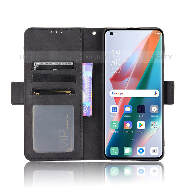 Custodia Portafoglio In Pelle Cover con Supporto BY3 per Oppo Find X3 Pro 5G