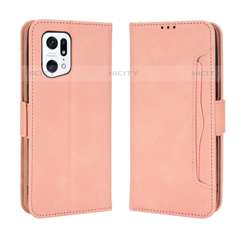 Custodia Portafoglio In Pelle Cover con Supporto BY3 per Oppo Find X5 Pro 5G