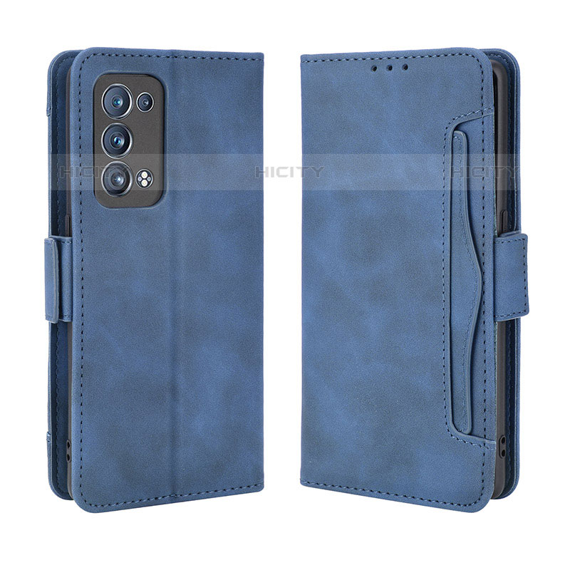 Custodia Portafoglio In Pelle Cover con Supporto BY3 per Oppo Reno6 Pro 5G Blu