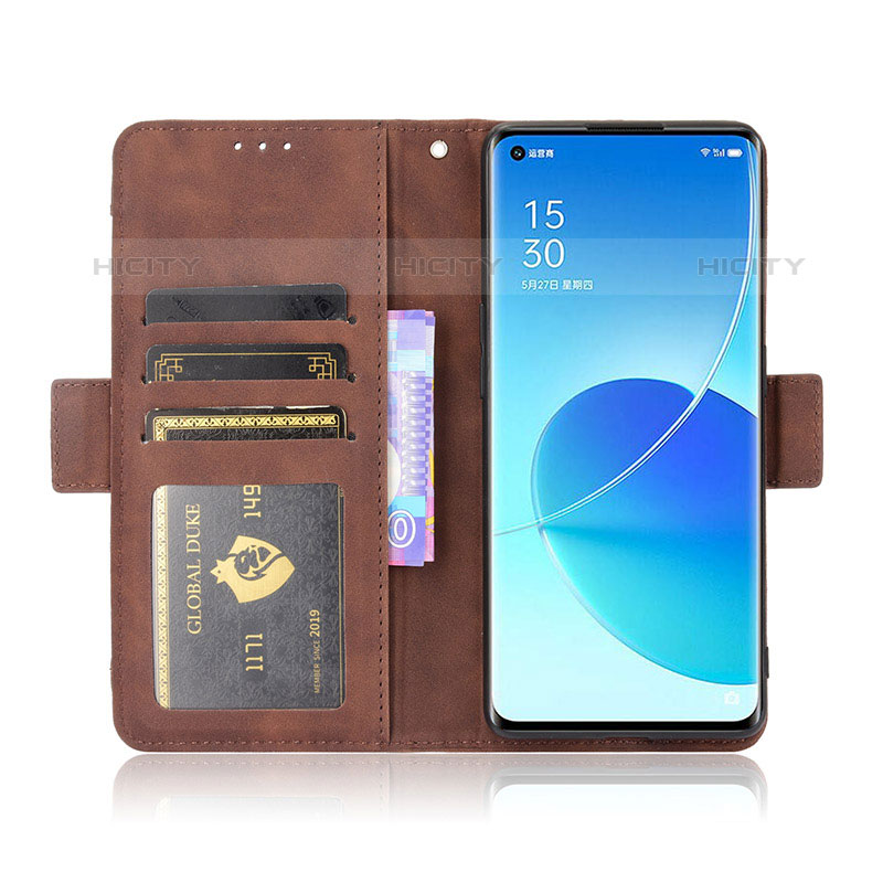 Custodia Portafoglio In Pelle Cover con Supporto BY3 per Oppo Reno6 Pro 5G India