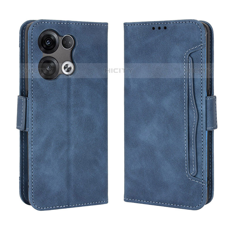 Custodia Portafoglio In Pelle Cover con Supporto BY3 per Oppo Reno8 Pro 5G Blu