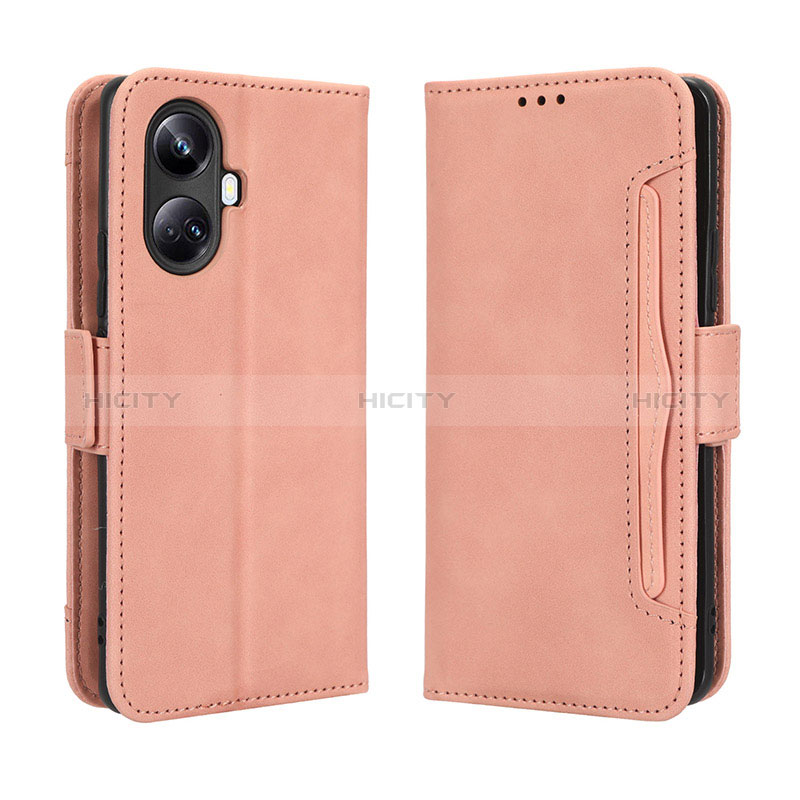 Custodia Portafoglio In Pelle Cover con Supporto BY3 per Realme 10 Pro+ Plus 5G Rosa