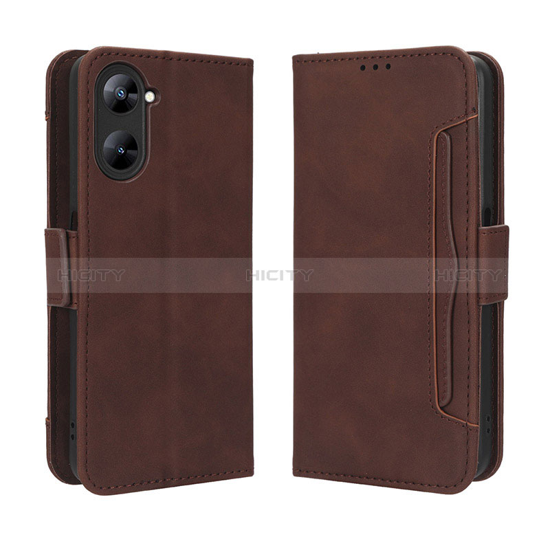 Custodia Portafoglio In Pelle Cover con Supporto BY3 per Realme 10S 5G Marrone