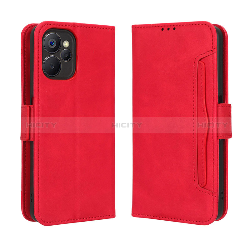 Custodia Portafoglio In Pelle Cover con Supporto BY3 per Realme 10T 5G Rosso