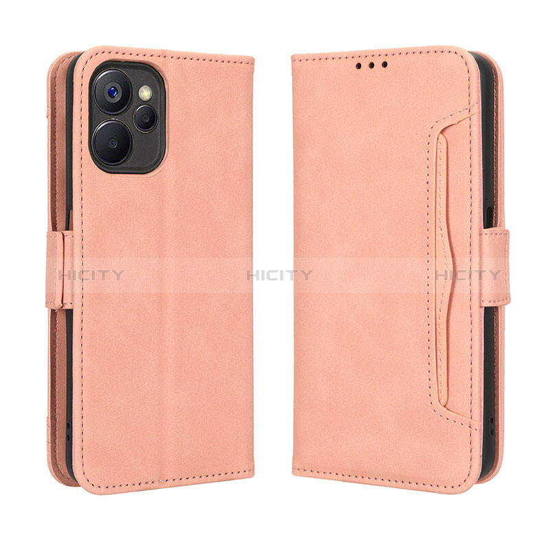 Custodia Portafoglio In Pelle Cover con Supporto BY3 per Realme 9i 5G Rosa