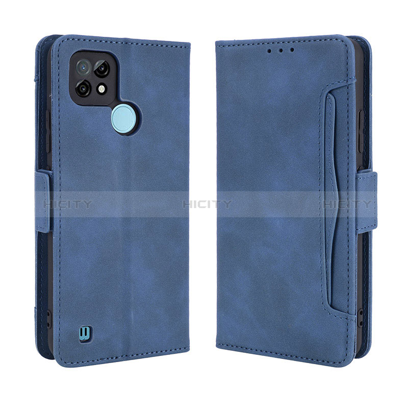 Custodia Portafoglio In Pelle Cover con Supporto BY3 per Realme C21 Blu