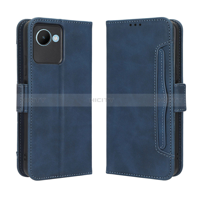 Custodia Portafoglio In Pelle Cover con Supporto BY3 per Realme C30 Blu