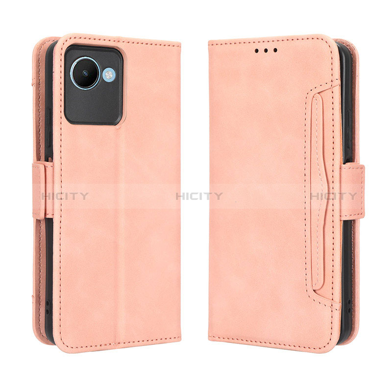 Custodia Portafoglio In Pelle Cover con Supporto BY3 per Realme C30 Rosa