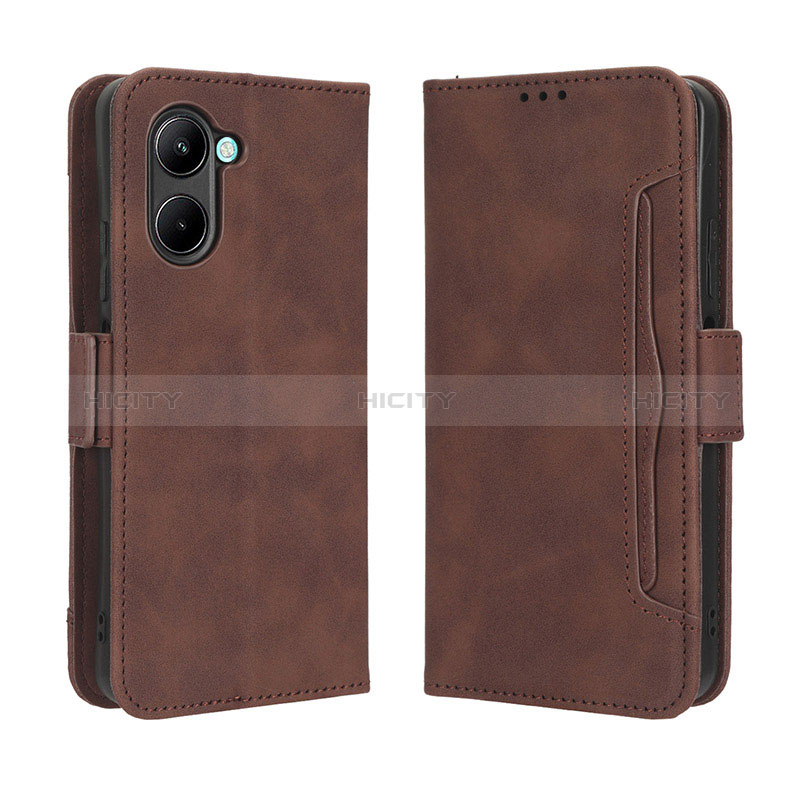 Custodia Portafoglio In Pelle Cover con Supporto BY3 per Realme C33 (2023) Marrone