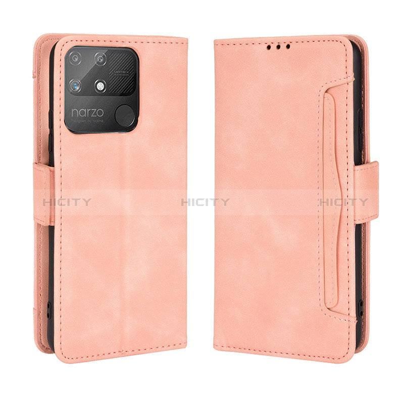 Custodia Portafoglio In Pelle Cover con Supporto BY3 per Realme Narzo 50A Rosa