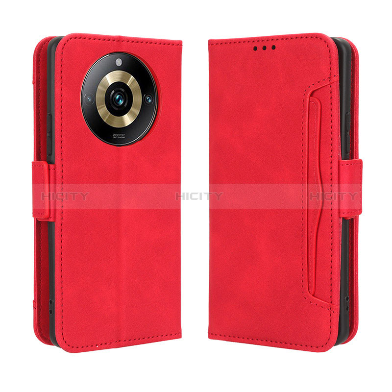 Custodia Portafoglio In Pelle Cover con Supporto BY3 per Realme Narzo 60 Pro 5G Rosso